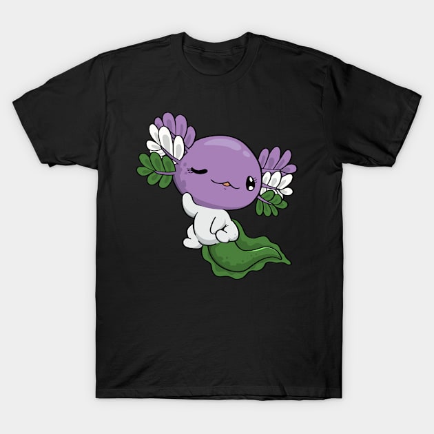 Genderqueer Pride Kawaii Axolotl Genderqueer Flag T-Shirt by Alex21